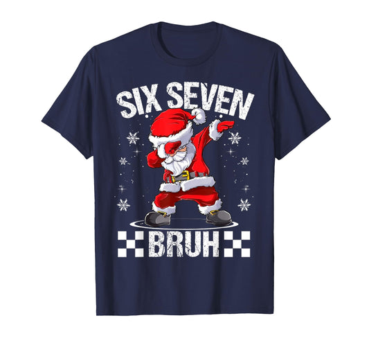 Six Seven Bruh 6-7 Meme Xmas Matching Pjs Christmas T-Shirt