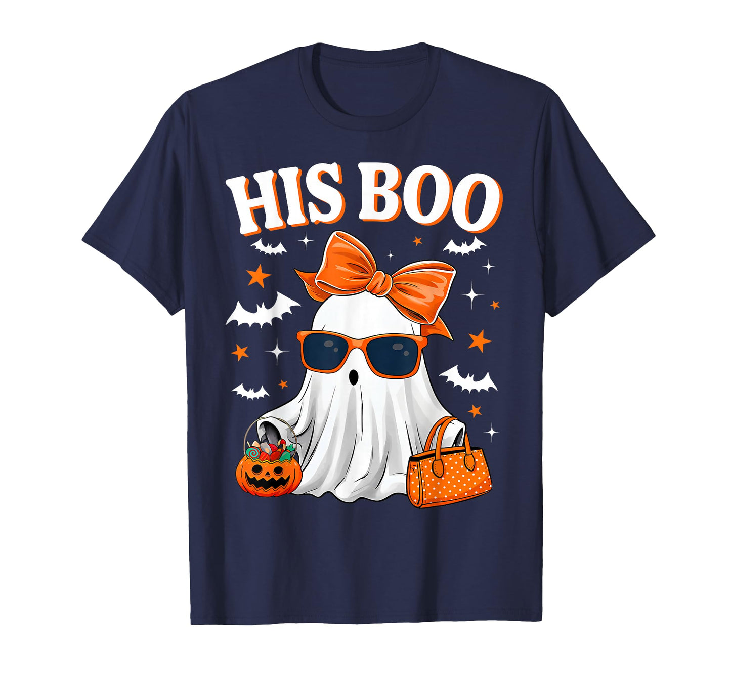 Her Boo & His Boo Funny Matching Halloween Couples T-Shirt