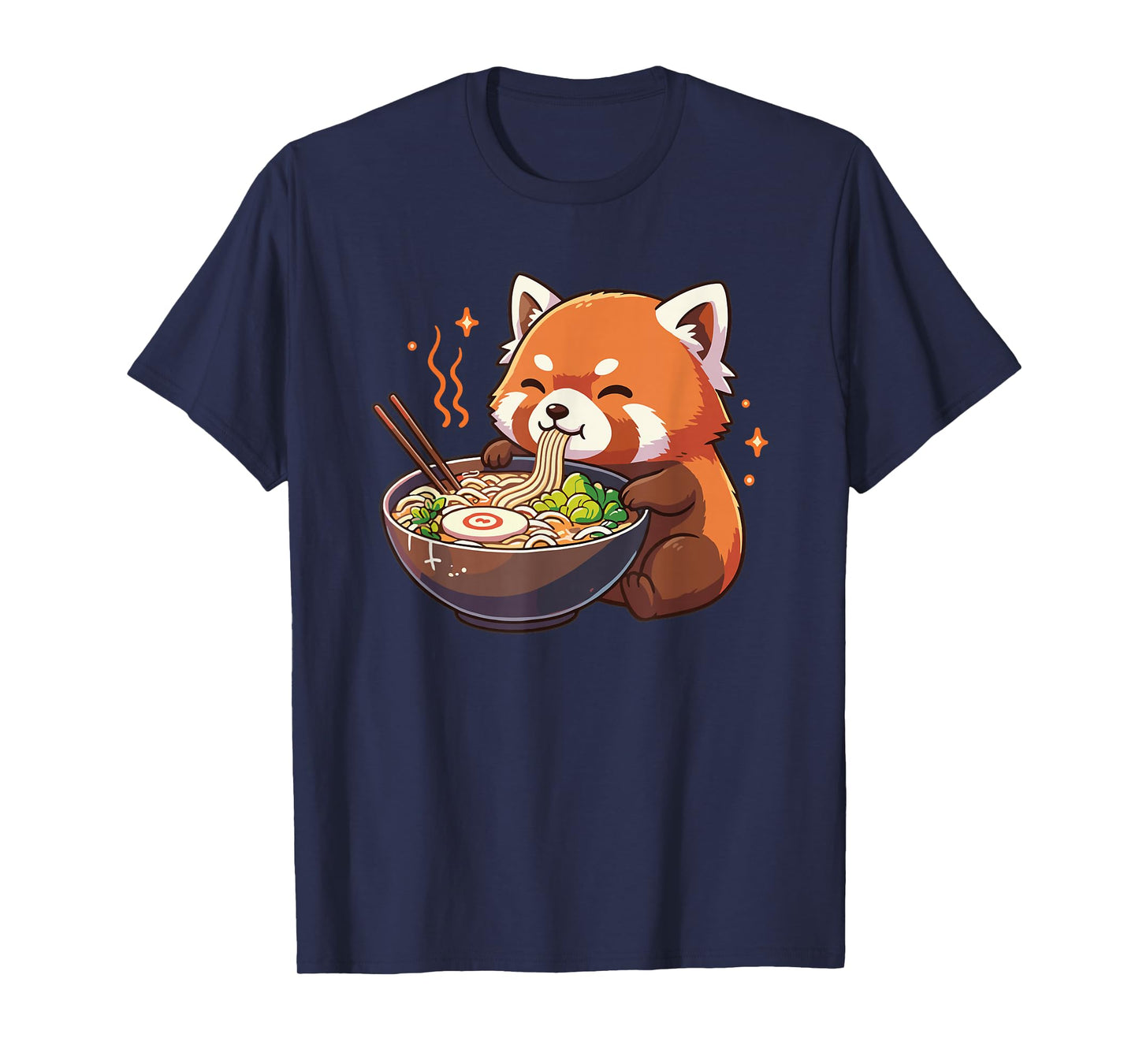 Red Panda with Noodles Ramen Kawaii Red Panda T-Shirt