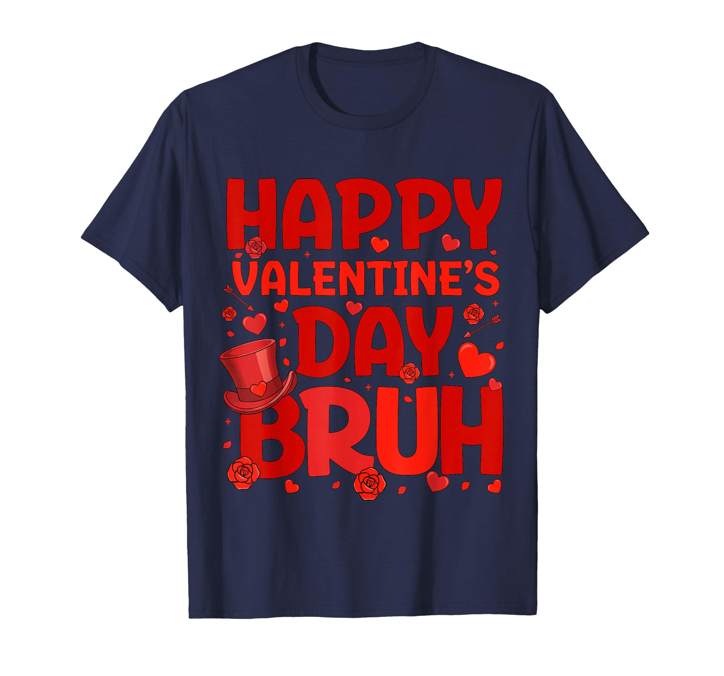 Bruh Valentines Day Teens Boys Kids Heart Valentine T-Shirt