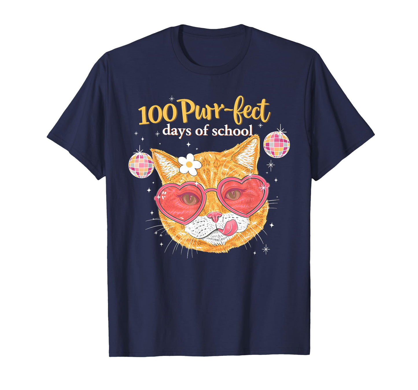100 Purr-FECT Days of School Teacher Kid 100th Day of School T-Shirt