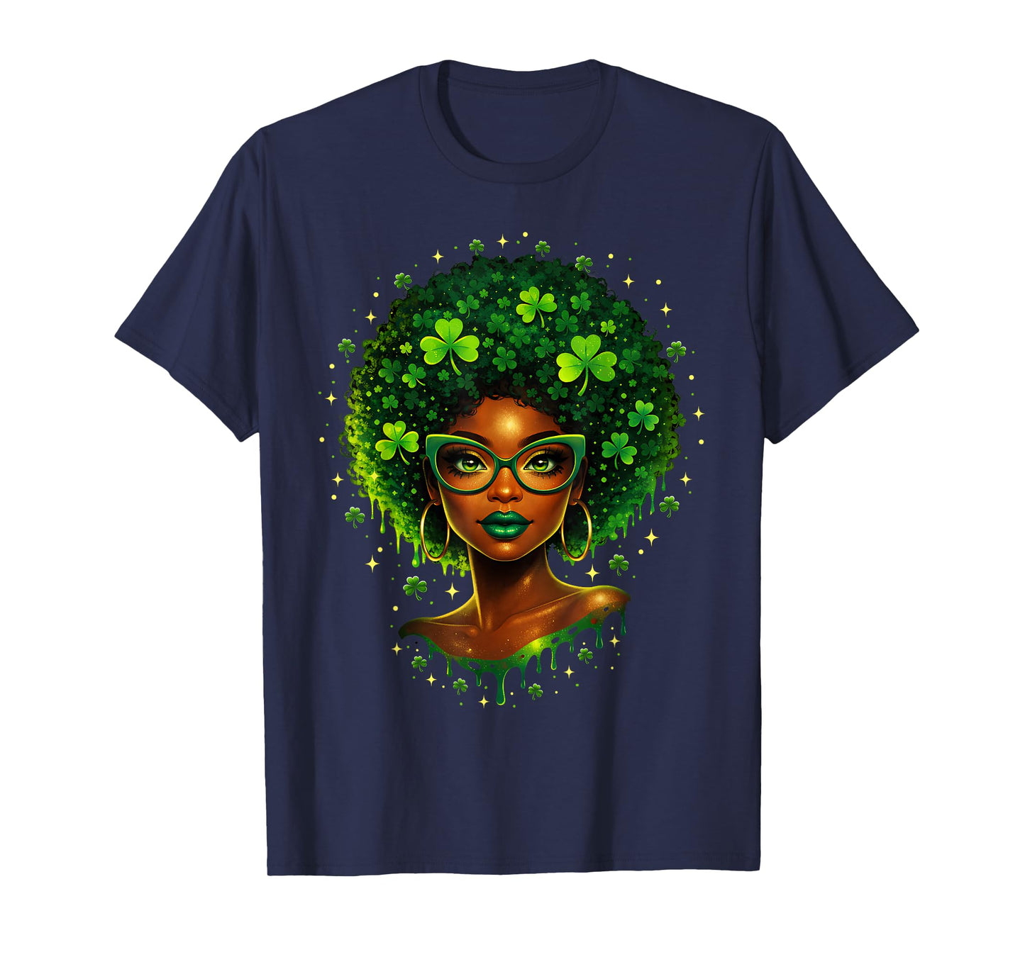 Irish African American Female St Patricks Day Women Black T-Shirt
