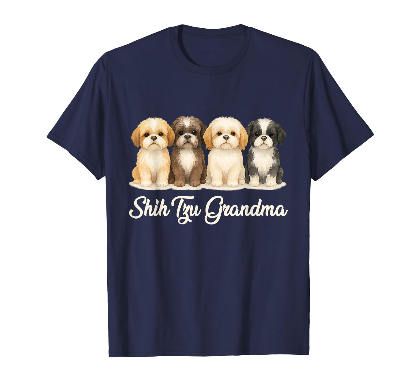 Shih Tzu Grandma Cute Dog Lover Gift Funny Women Puppy Owner T-Shirt