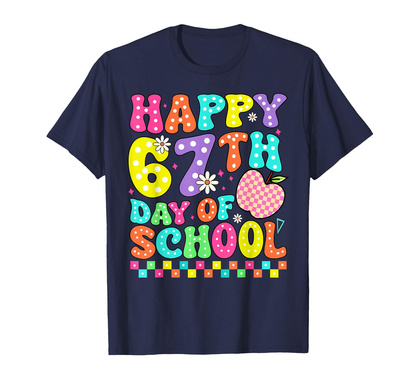 Happy 67th Day of School Groovy Retro 100 Days of School T-Shirt