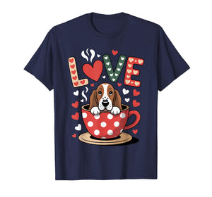 Dog is My Valentine Coffee Lover Cute Women T-Shirt