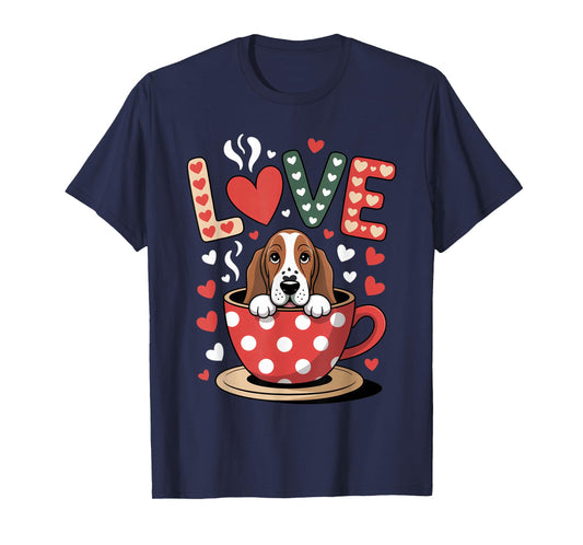 Dog is My Valentine Coffee Lover Cute Women T-Shirt