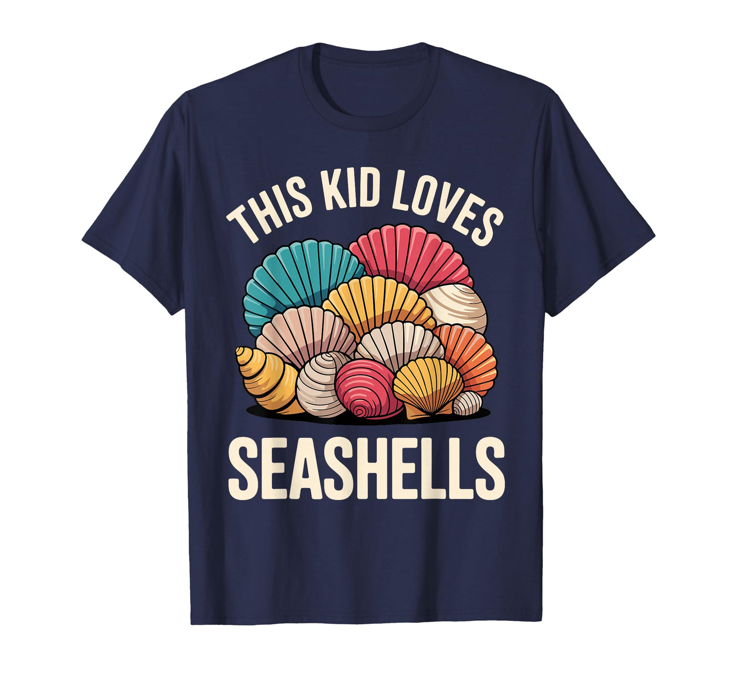 Seashell Art for Kids Boys Girl Sea Shell Collector Shelling T-Shirt