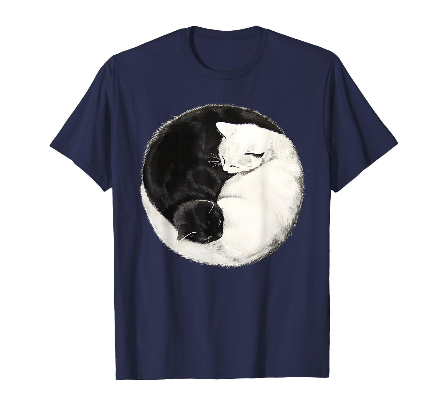 Yin Yang Cat Lover Cat Mom Men Women Kids Funny Cat T-Shirt