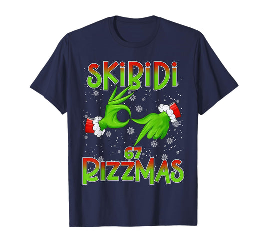 6 7 Christmas Skibidi Rizzmas 67 Meme gen Alpha Slang Xmas T-Shirt