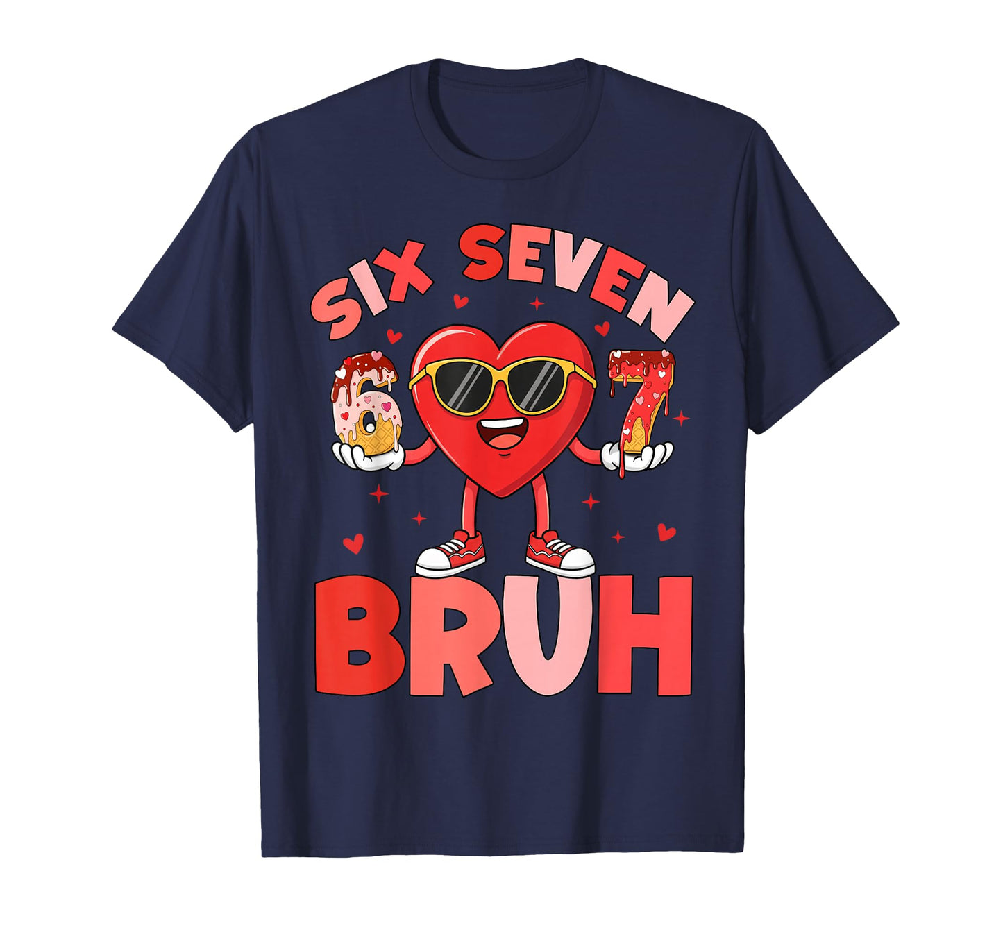 Six Seven 67 Meme Cool Valentine’s for Teens Boys Girls Kids T-Shirt