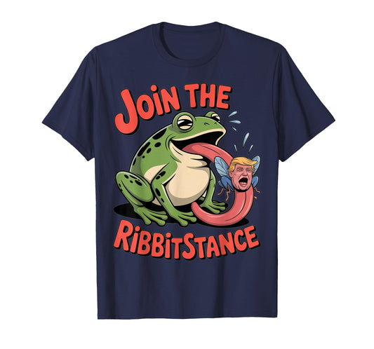 Resistance Frog Funny No Kings Protest Resist Ribbitstance T-Shirt