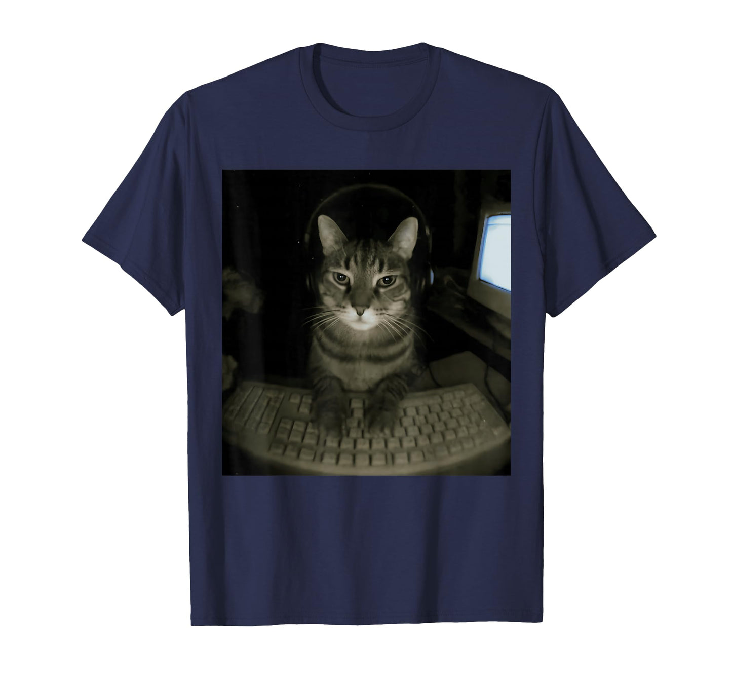 Hacker Cat Meme Funny Computer Cat Kitten Gamer Cat Lover T-Shirt