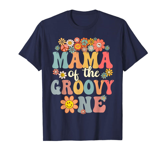 Retro Mama of Groovy One Matching Family 1st Birthday T-Shirt