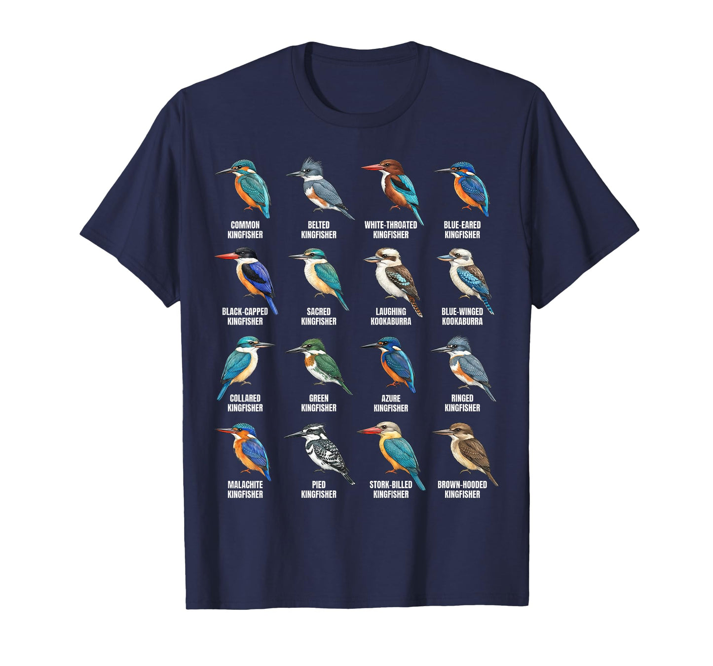 Types of Kingfishers – Kingfisher Species Ornithology Birds T-Shirt
