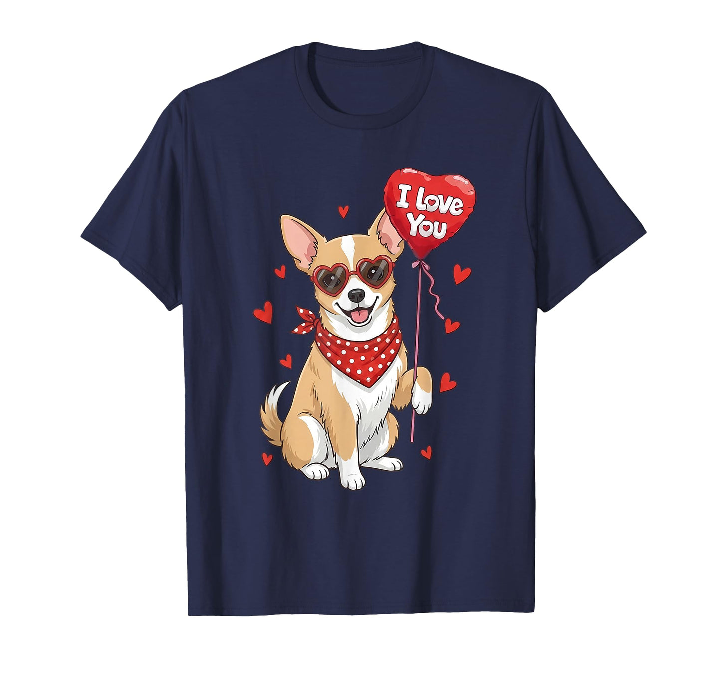 Chihuahua Valentine Heart I Love You Dog Lovers T-Shirt