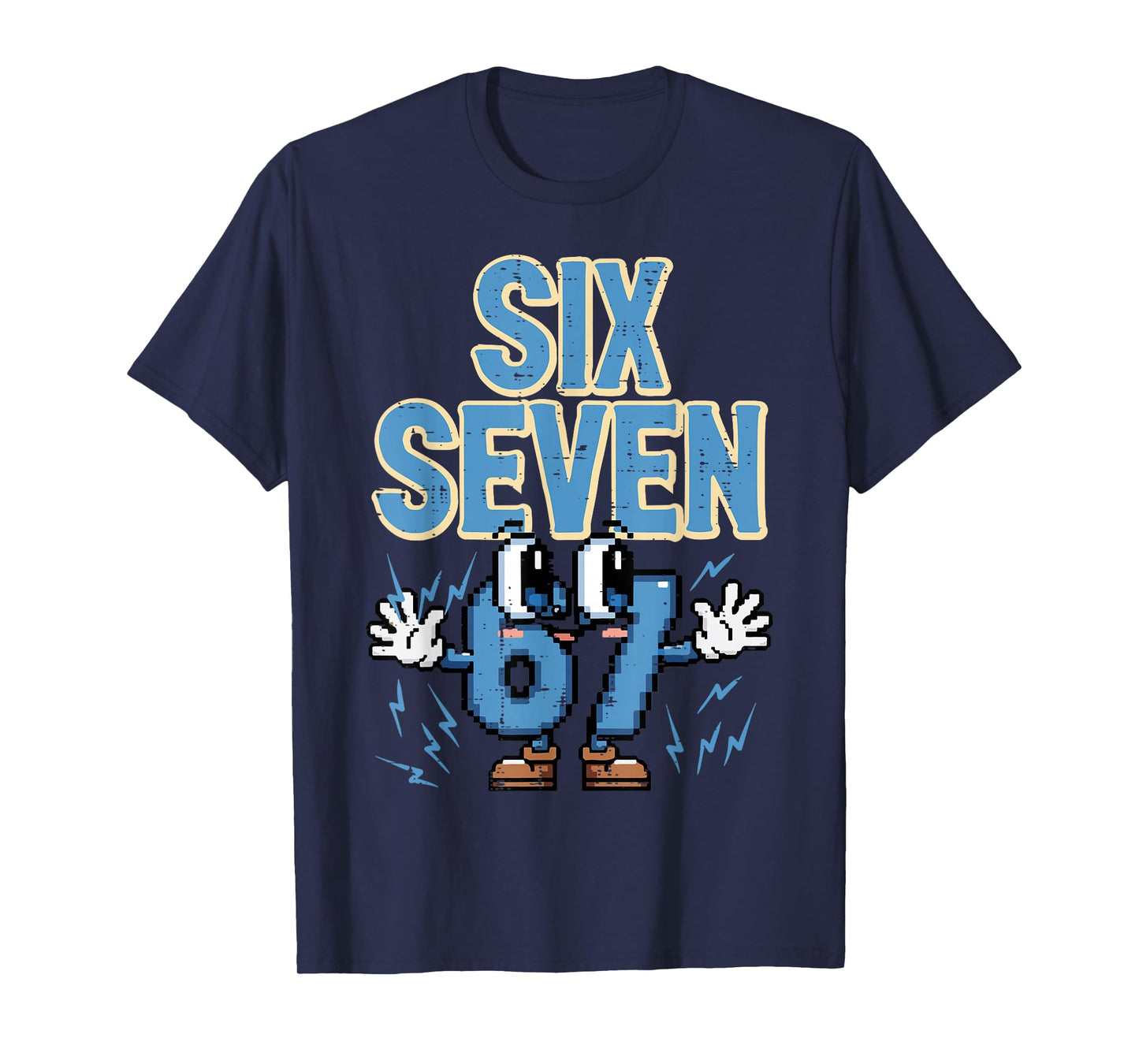 Six Seven 67 Eyes Funny 6 7 Meme Gen Alpha Boys Girls Kids T-Shirt