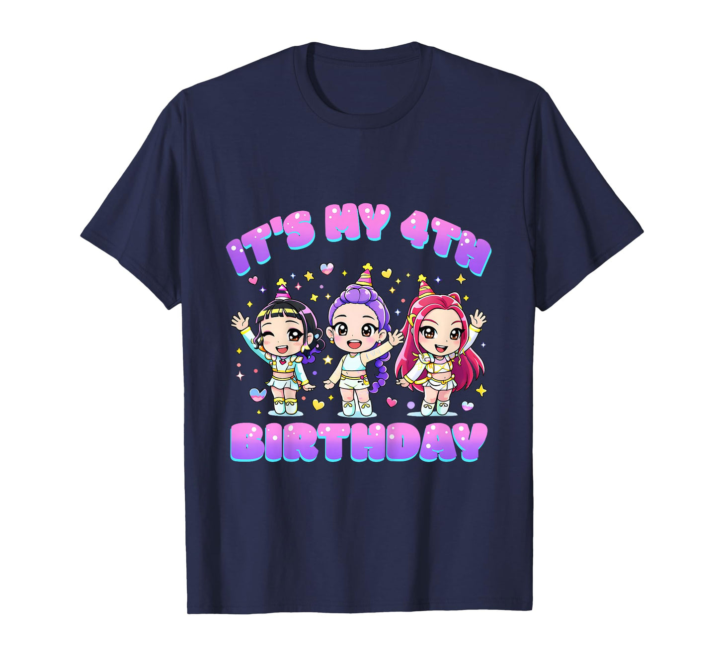 4 Years Old Birthday K pop Kids 4th Birthday Girls K-pop T-Shirt