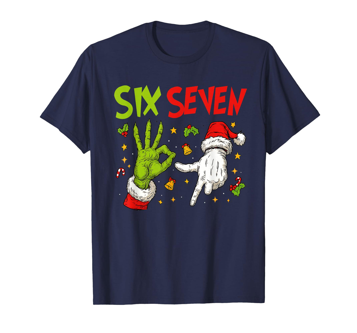 Trending Six Seven Meme Christmas 67 Xmas Men Women Kids T-Shirt