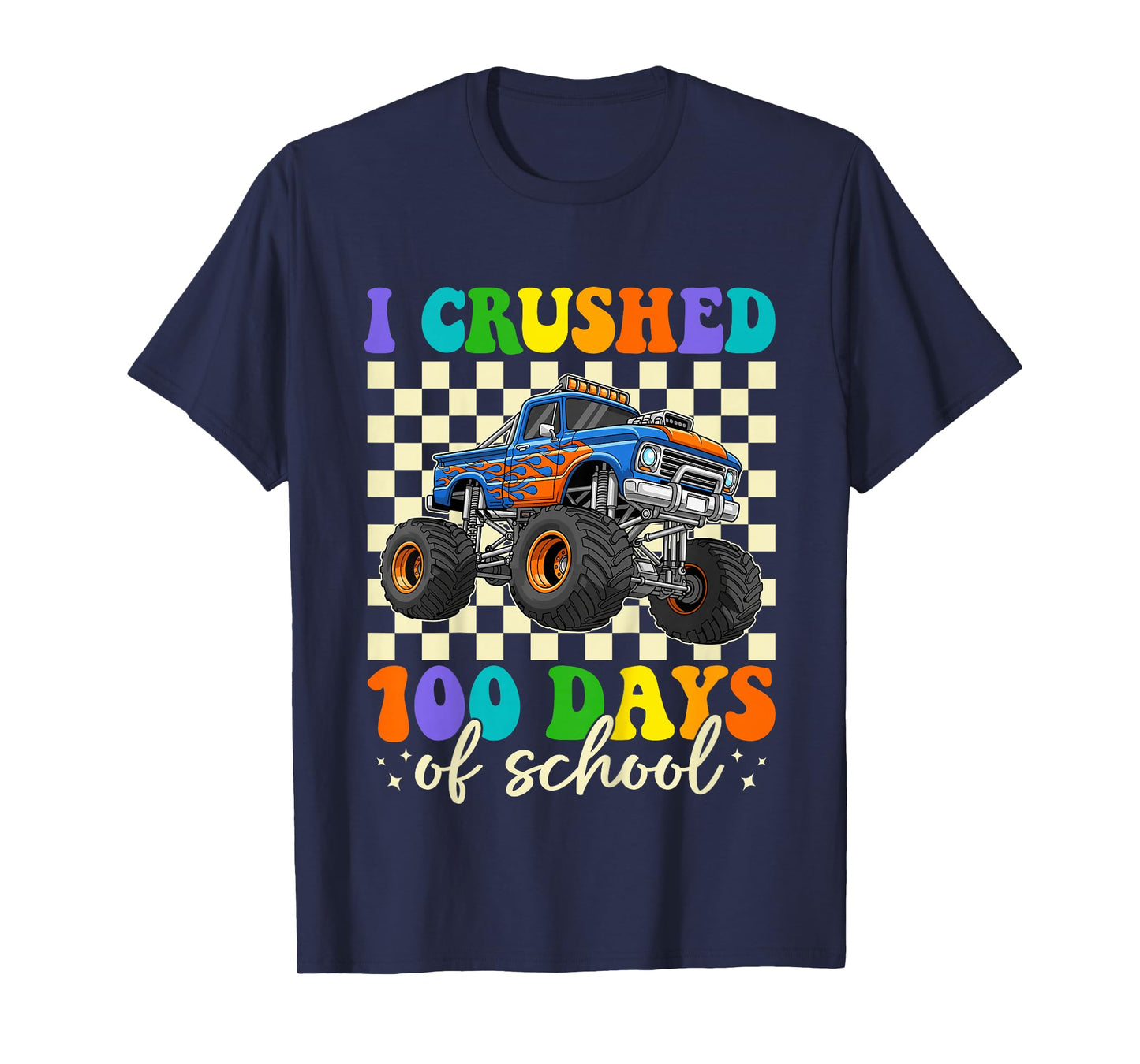 Kids 100 Days of School Monster Truck 100th Day of School Boys T-Shirt