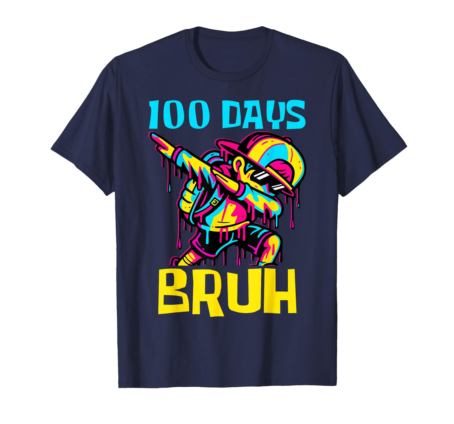 Dabbing 100 Days of School Drip Toddler Kids 100th Day Boys T-Shirt