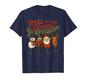 Reel in The Season Fishing Christmas Lure Holiday Boys Men T-Shirt