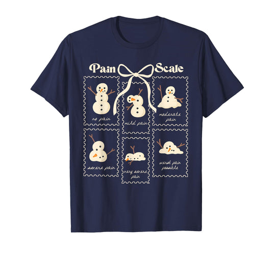 Pain Scale Snowman Funny Nurse Christmas ICU Nurse T-Shirt