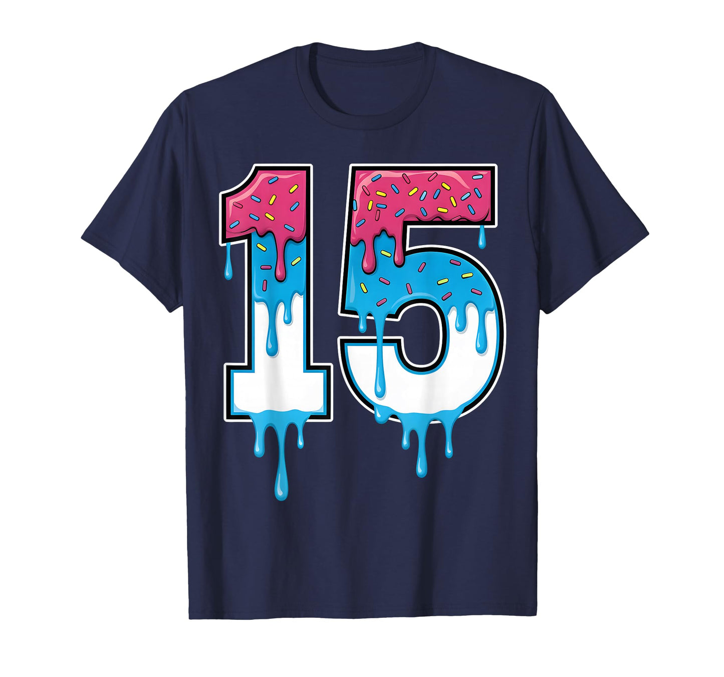 Number 15 Team Sports Ice Cream Drip Matching Varsity 15 T-Shirt