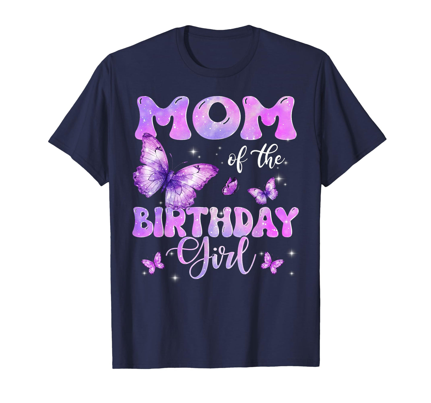 Mom of The Birthday Girl Butterfly Family Matching T-Shirt