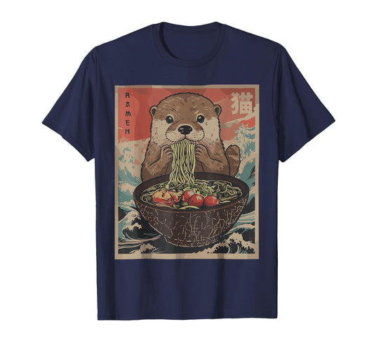 Funny Otter Ramen Kawaii Anime Japanese Graphic Women Men T-Shirt