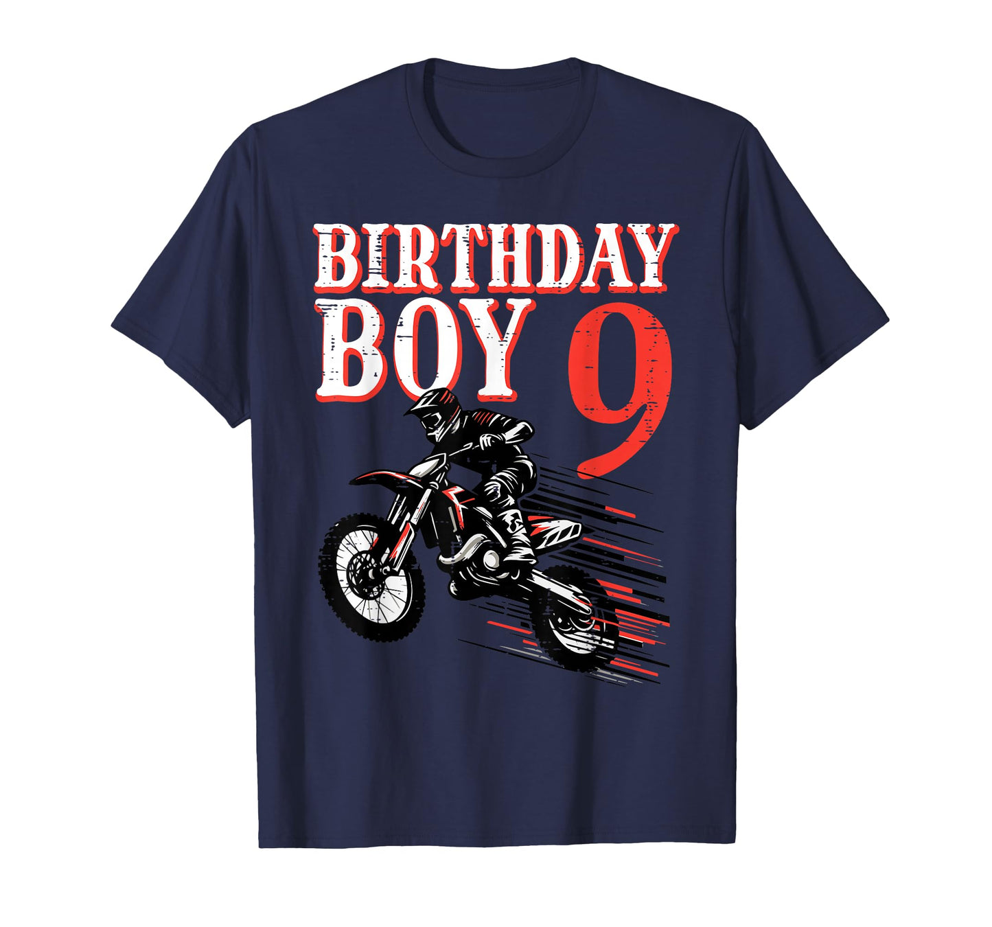 Birthday Boy 9 Motorcycle 9th Bday Biker Rider Boys Kids T-Shirt