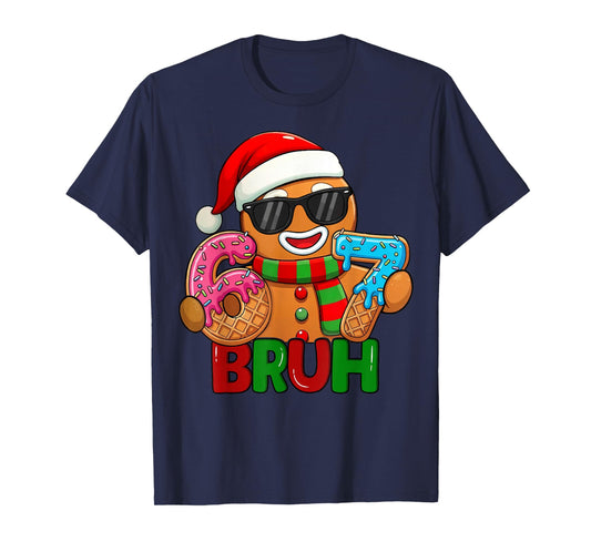 67 Christmas 6 7 Meme Gingerbread Man Xmas Pajamas Holiday T-Shirt
