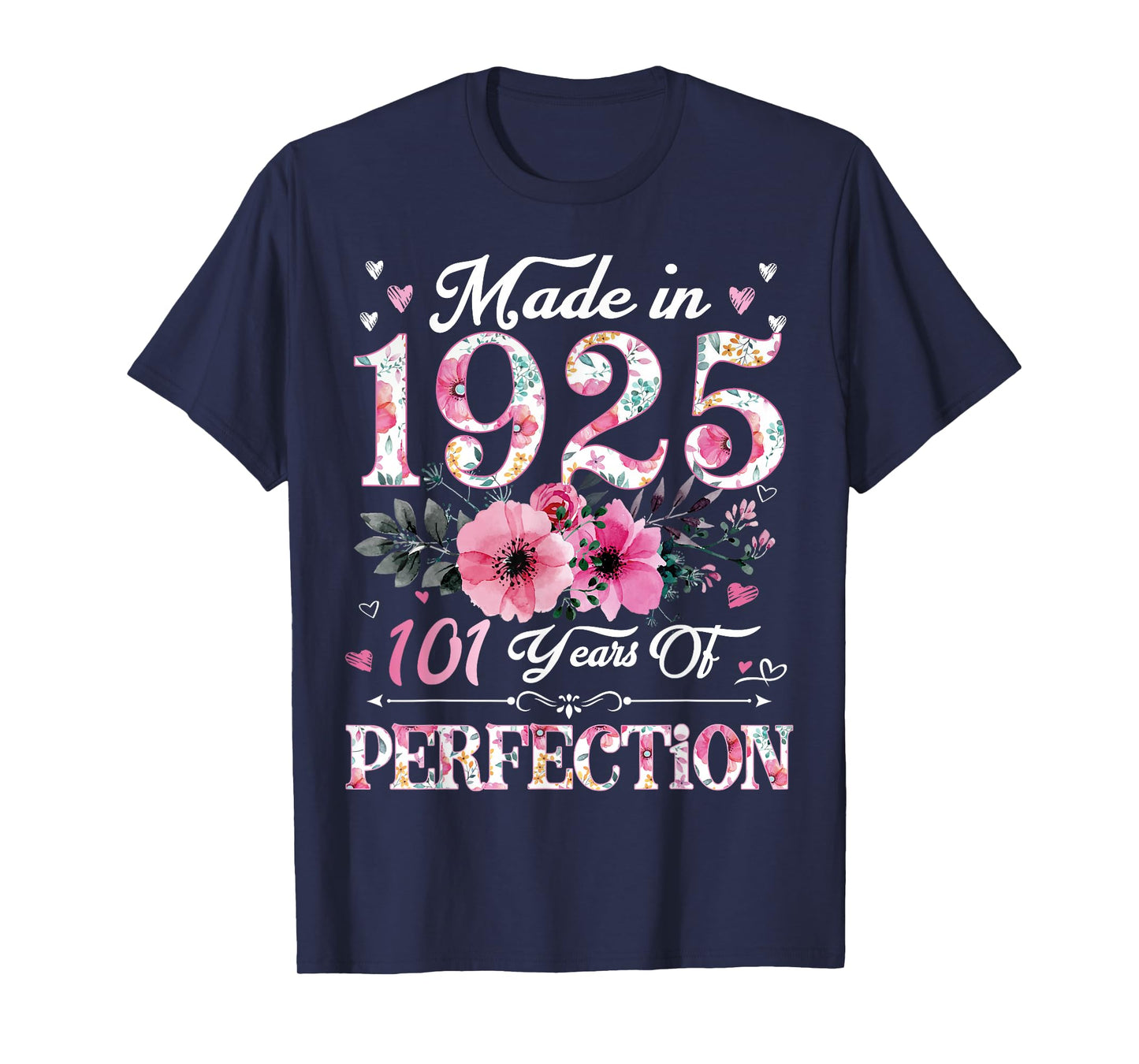 101 Year Old in 1925 Floral 101th Birthday Gifts for Women T-Shirt