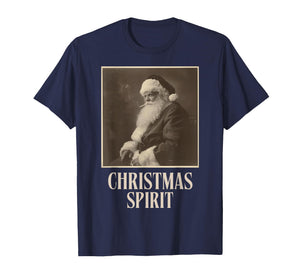 Funny Smoking Santa Claus Christmas Spirit Vintage T-Shirt