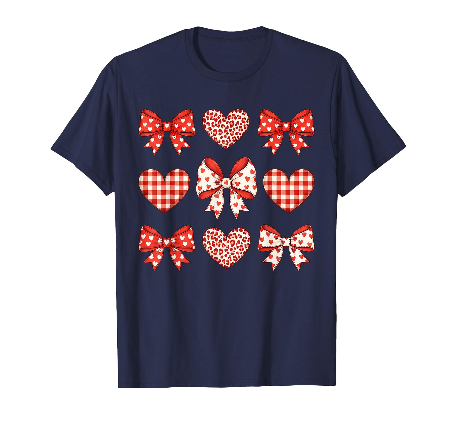 Hearts Coquette Bows Valentines Day for Women Girls Kids T-Shirt