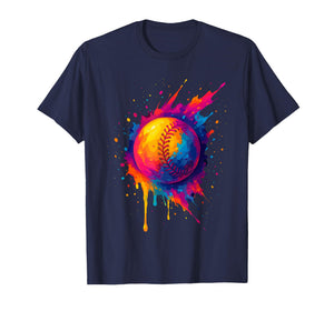 Color Splash Baseball Drip Shirt Graffiti Baseball Lifestyle T-Shirt