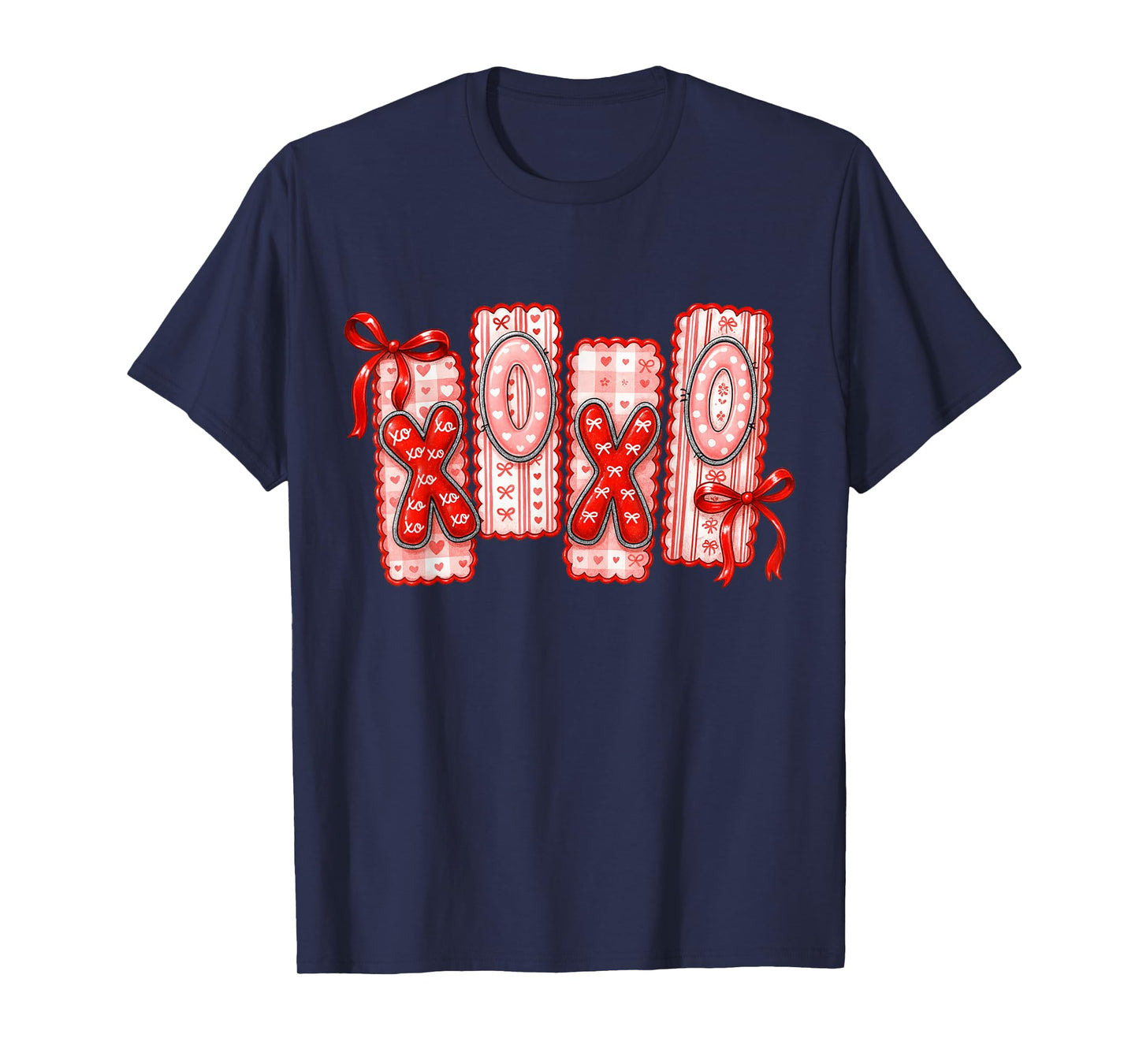 Preppy XOXO Valentine Pink Coquette Bow Girls Women T-Shirt