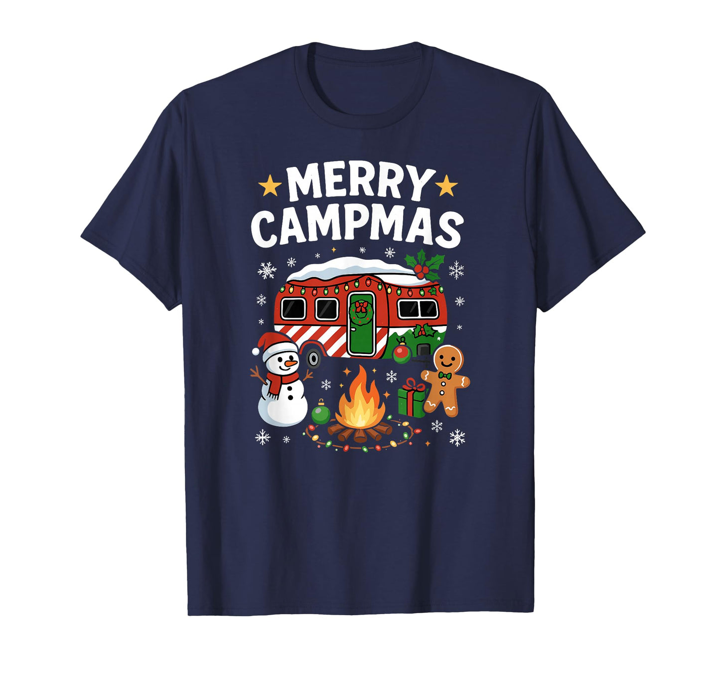 Merry Christmas, Fun Festive Holiday Camping and Campfire T-Shirt