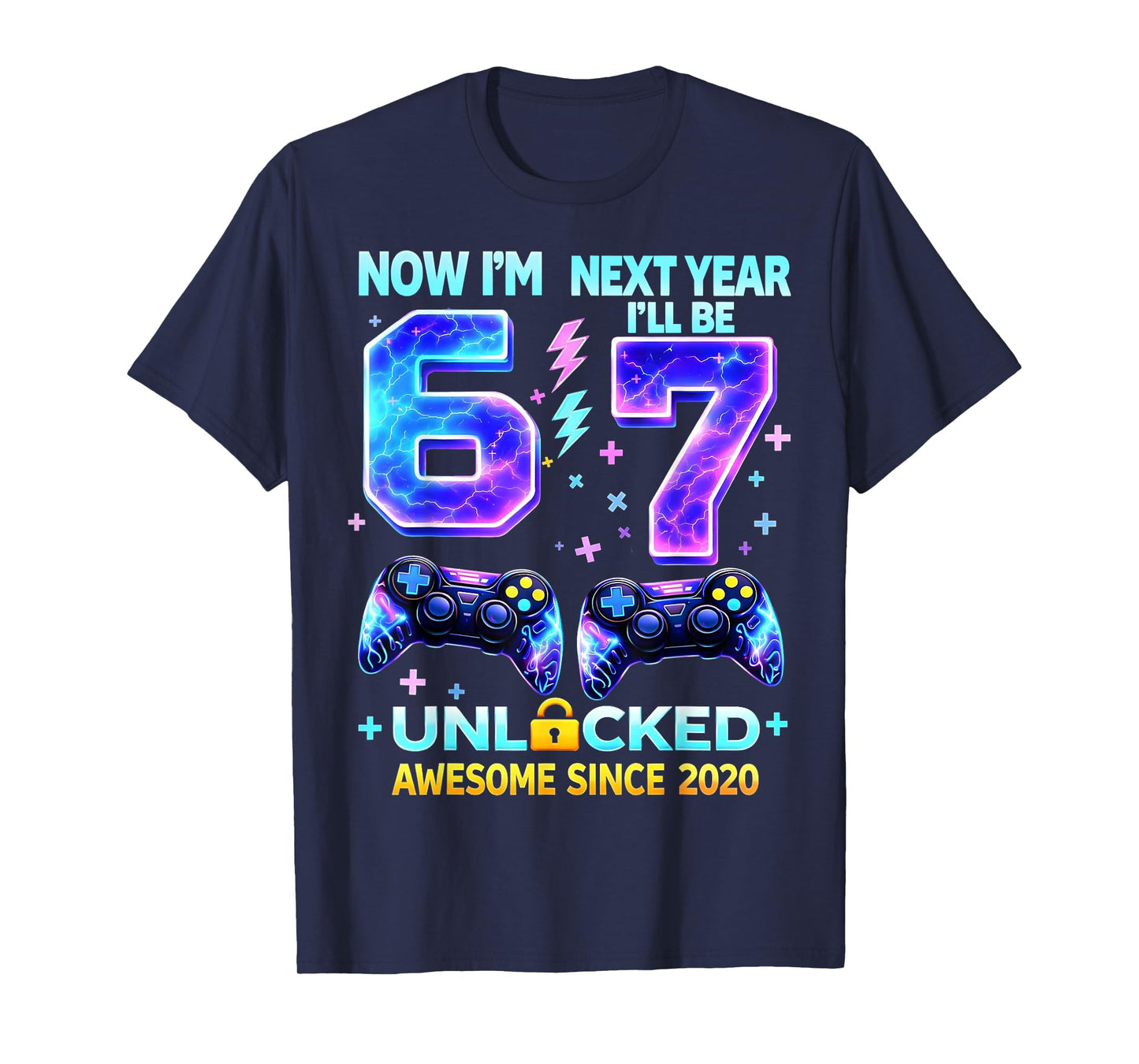 Now I’m 6 Next Year I’ll Be 7 Gaming Boy Gifts for Kids Boys T-Shirt
