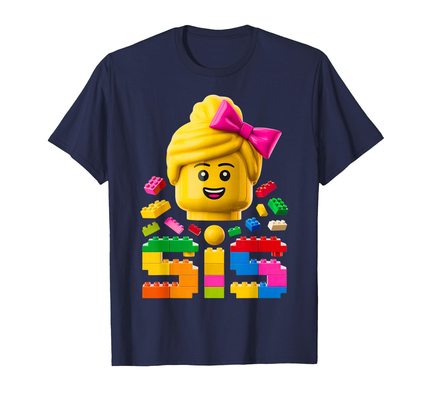 Family Sister Master Builder Building Bricks Blocks Girls T-Shirt