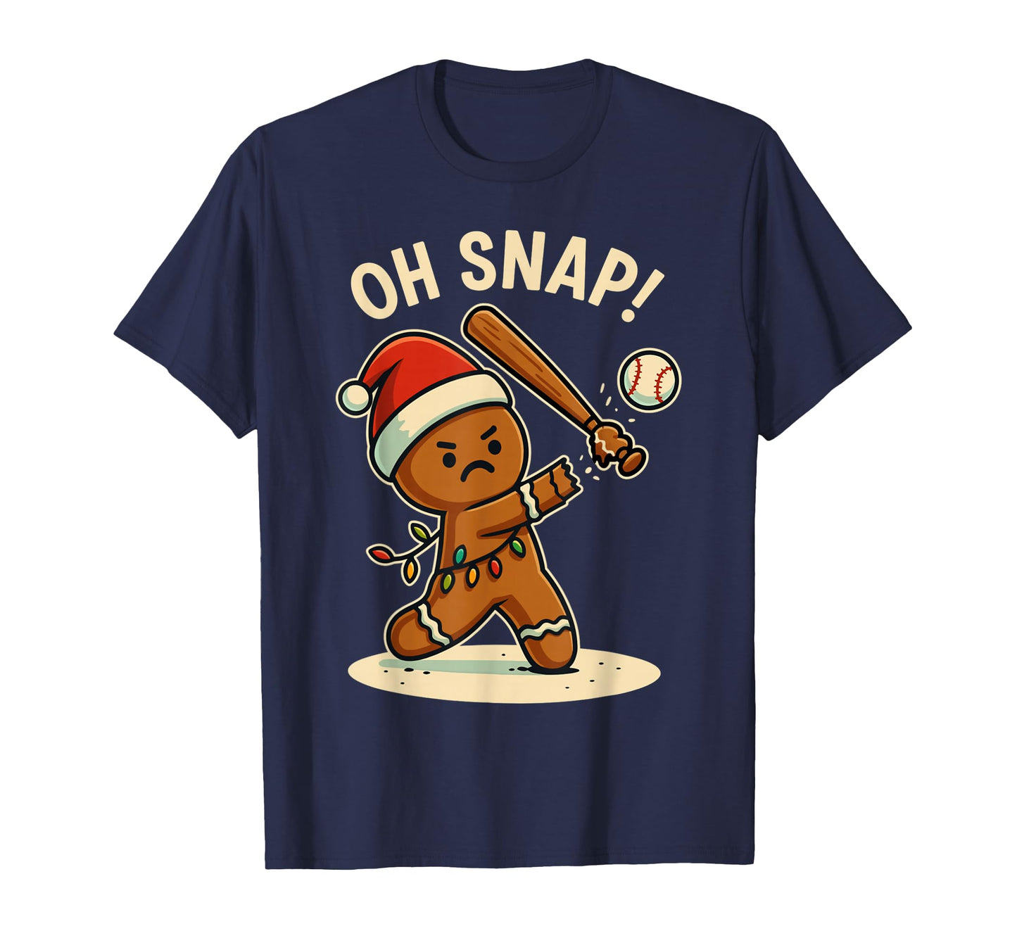 Oh Snap Gingerbreadman Baseball Christmas Men Boys Toddlers T-Shirt
