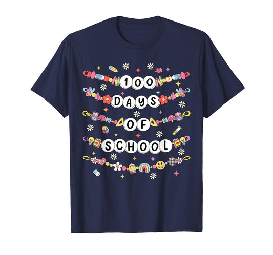 100 Days of School Friendship Bracelets 100 Days Smarter Kid T-Shirt