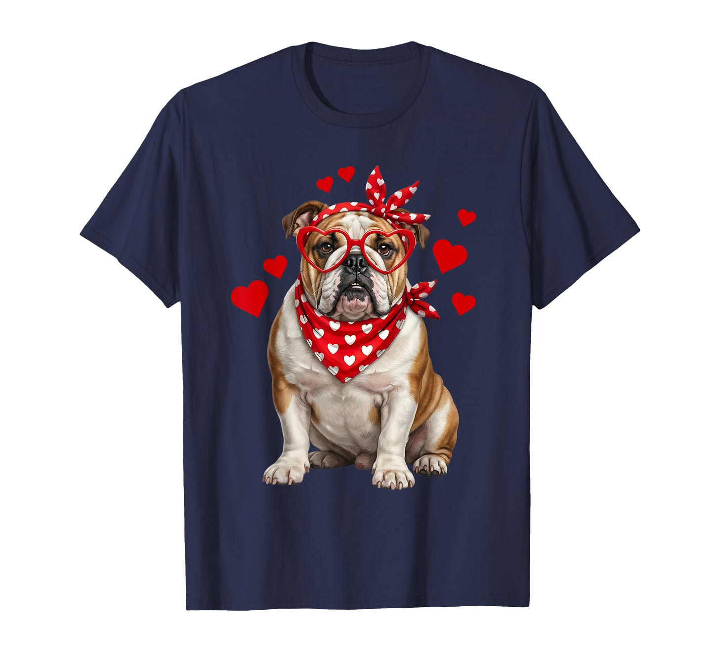 English Bulldog Valentines Day Dog Lover Heart T-Shirt