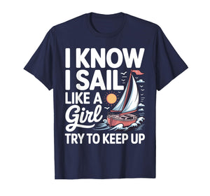 Sailing Art for Women Girls Sailor Sailing Lover Sailboat T-Shirt