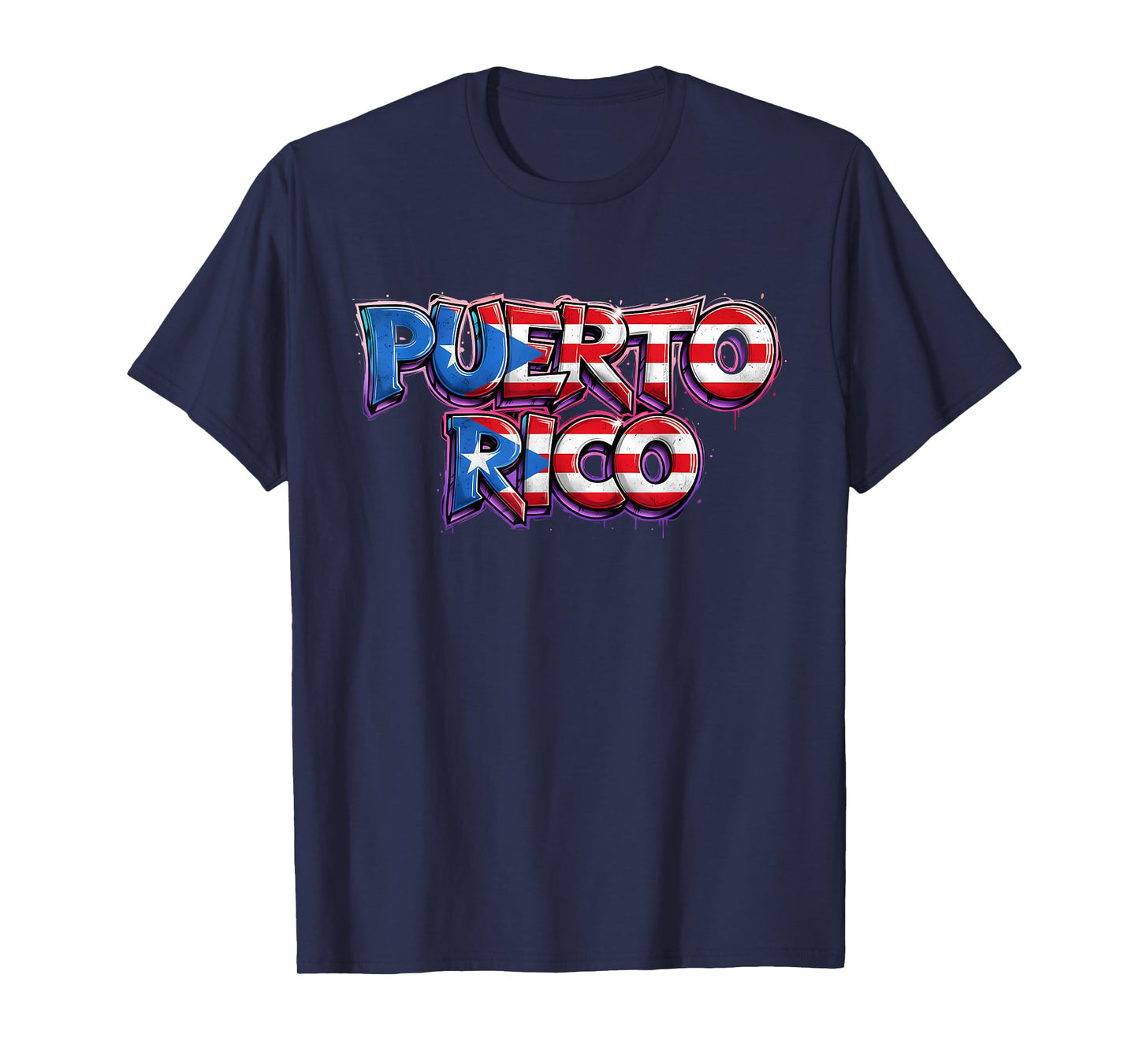 Flag Puerto Rico Graffiti Boricua Taino Funny Puerto Rico T-Shirt