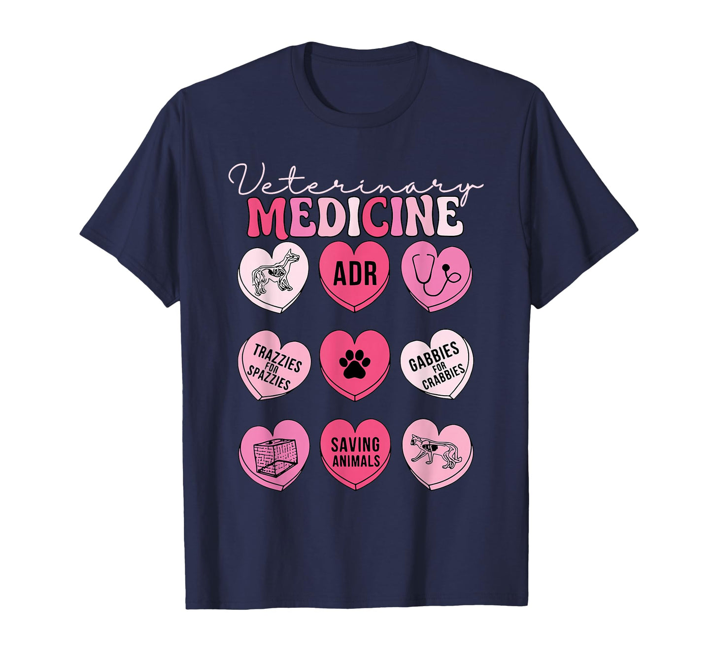 Veterinary Medicine Candy Heart Valentine Vet Tech Student T-Shirt