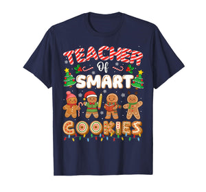 Christmas Teacher of Smart Cookies Funny Cute Gingerbread T-Shirt