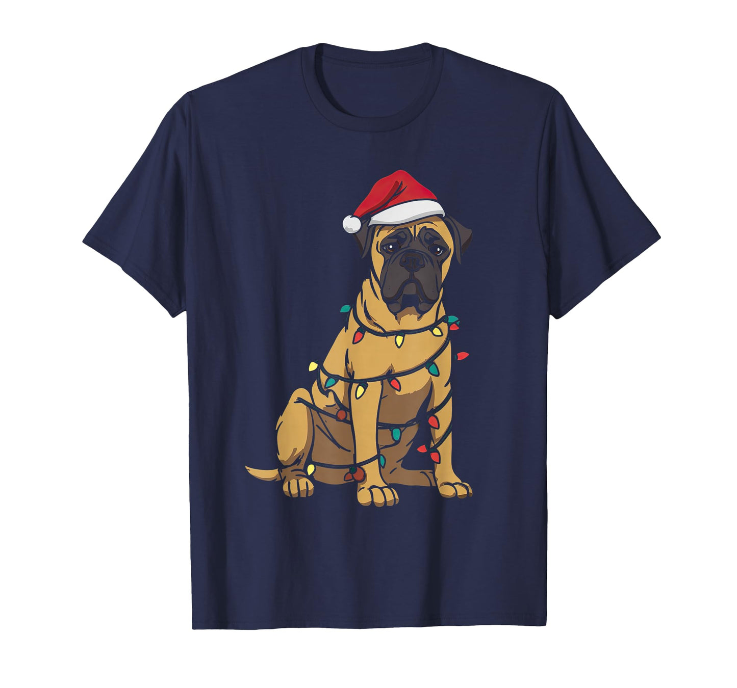 Funny Bullmastiff Christmas Graphics Dog Lights Bull Mastiff T-Shirt