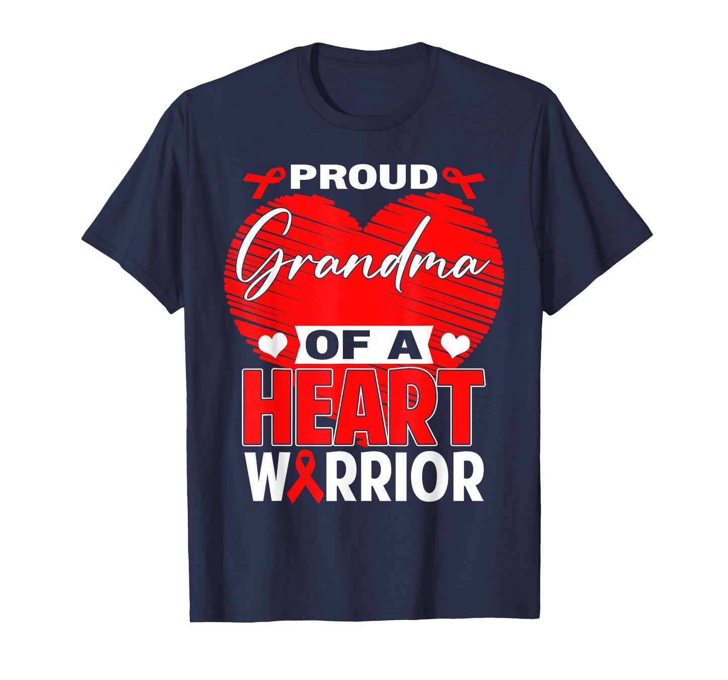 Proud Grandma of Heart Warrior Heart Disease Awareness T-Shirt
