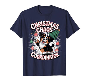 Christmas Chaos Coordinator Xmas Puppy Funny Bernese Dog T-Shirt