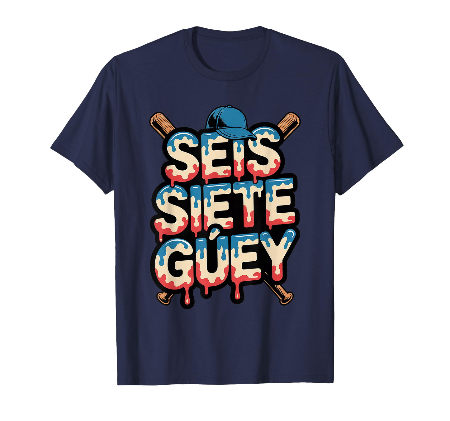 SEIS Siete Guey Baseball Drip Mexico Spanish 67 Slang Boys T-Shirt